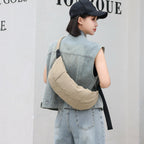 Casual Versatile Crossbody Canvas Bag, Wide Shoulder Strap Single Shoulder Messenger Bag, Dumpling Bag Simple Style Unisex, Moon Bag, Light Space Cloth Bag - SJB-DIAMOND ELITES