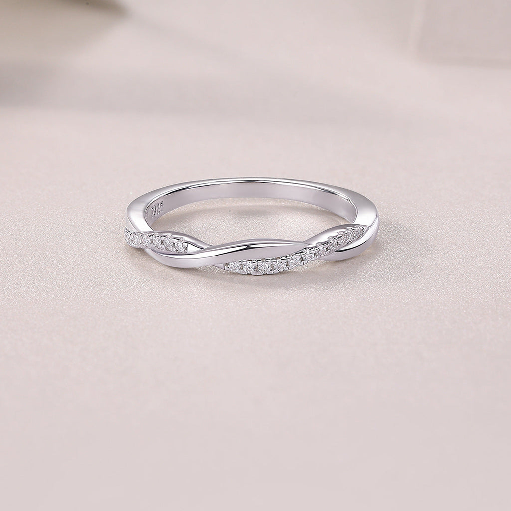 S925 Silver Moissanite Closed Ring Pi-Mart