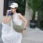 Casual Versatile Crossbody Canvas Bag, Wide Shoulder Strap Single Shoulder Messenger Bag, Dumpling Bag Simple Style Unisex, Moon Bag, Light Space Cloth Bag - SJB-DIAMOND ELITES