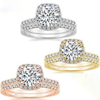 925 Inlaid 7mm Round Zircon Set Simulation Diamond Ring Pi-Mart