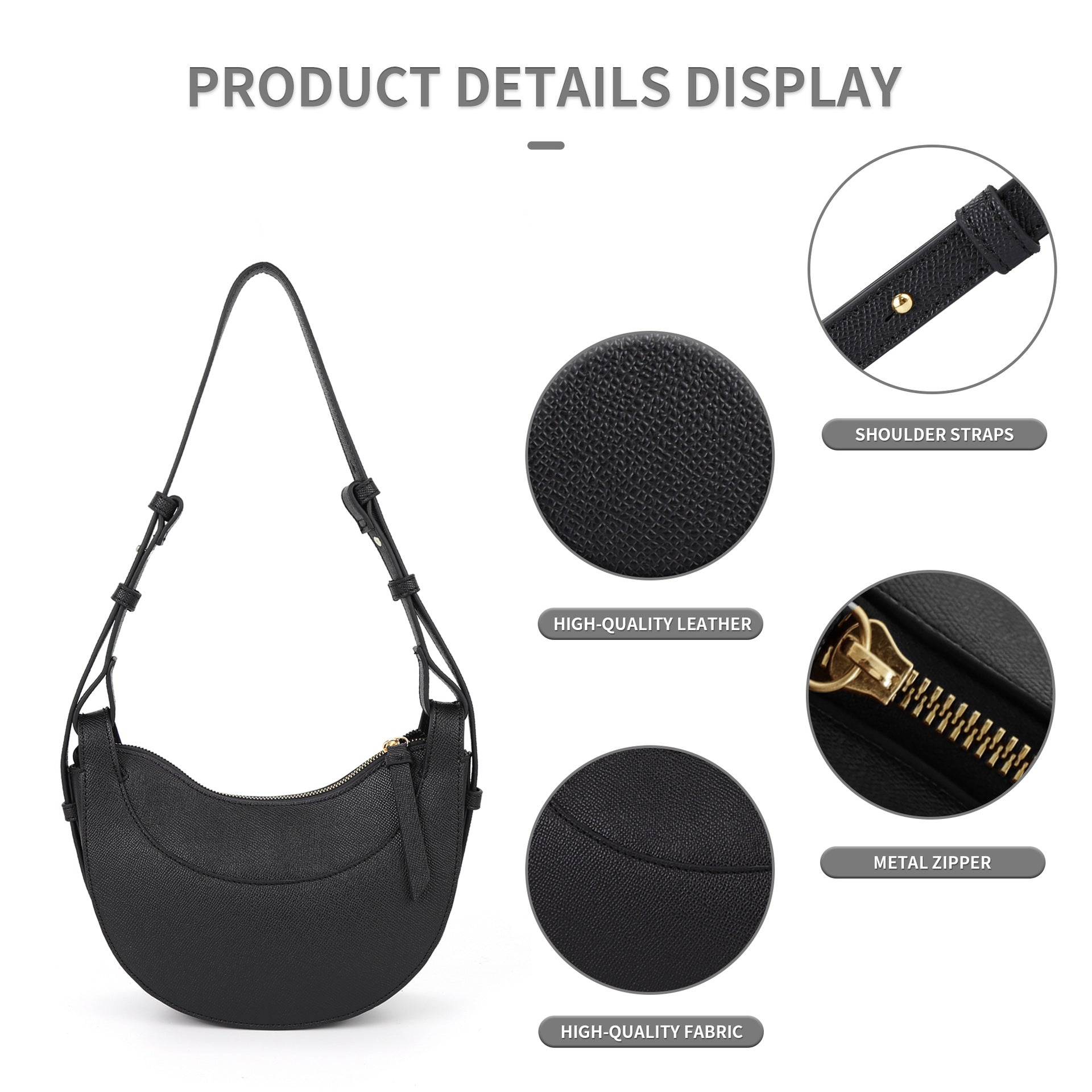 Half moon bag, adjustable shoulder strap crossbody shoulder bag for women, crescent bag, triple use underarm bag, hobo bag for women, - SJB-DIAMOND ELITES