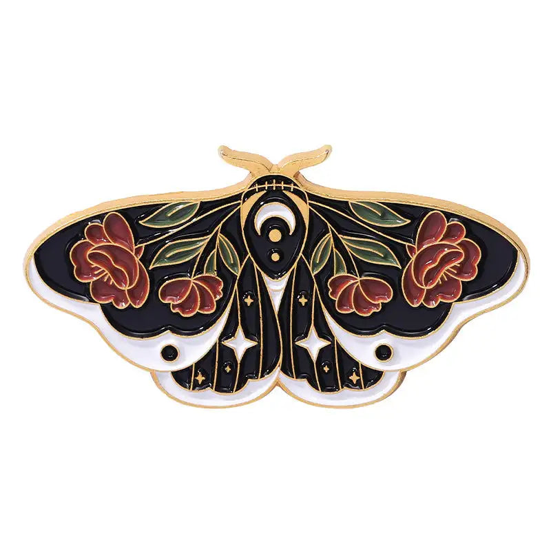 Cartoon Cute Moth Butterfly Insect Golden M Badge Biology Subject Student Bag Ornament Brooch Accessories