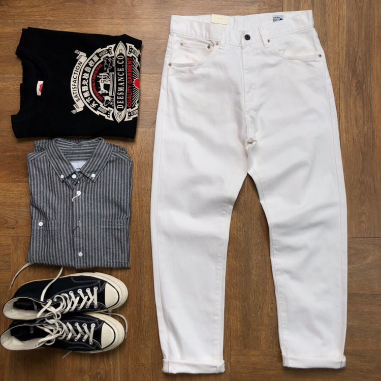 New Straight Men's Casual White Jeans Lootquake LLC