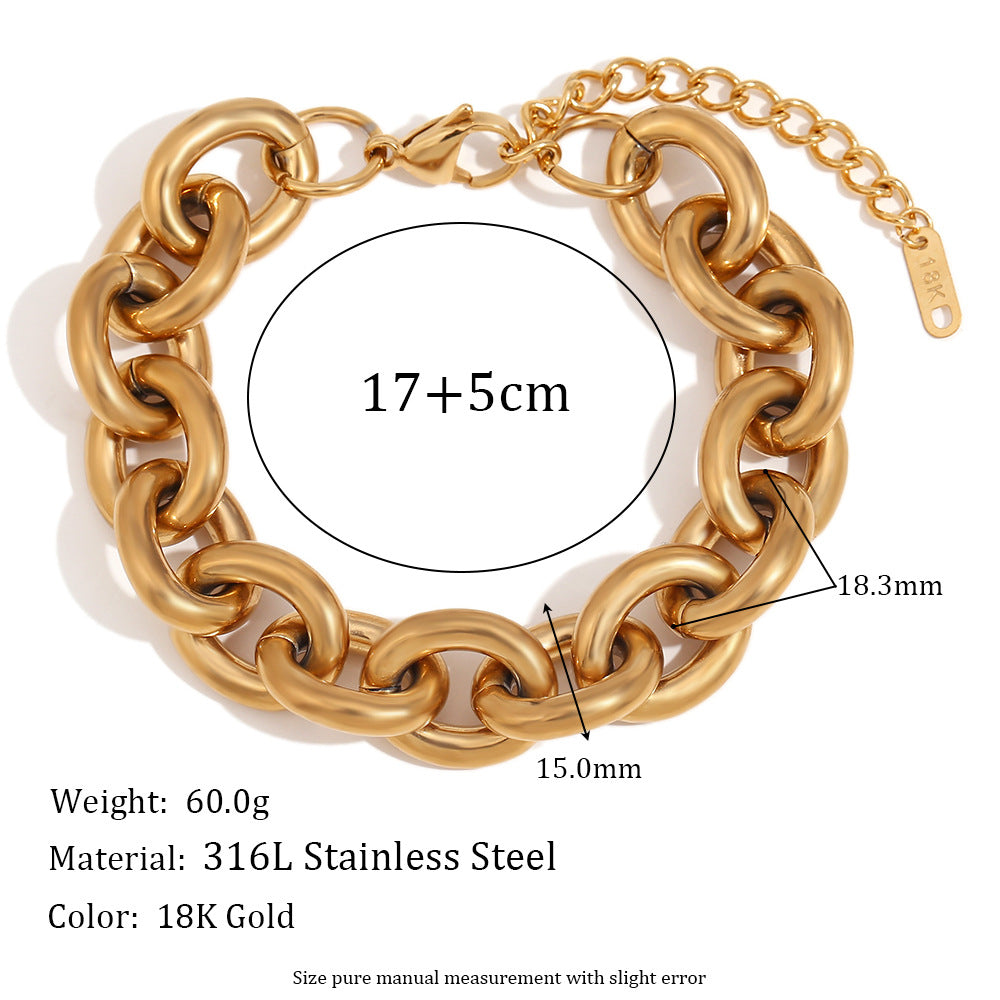 Cool Trendy Thick Straps Bracelet Ornament Women Pi-Mart