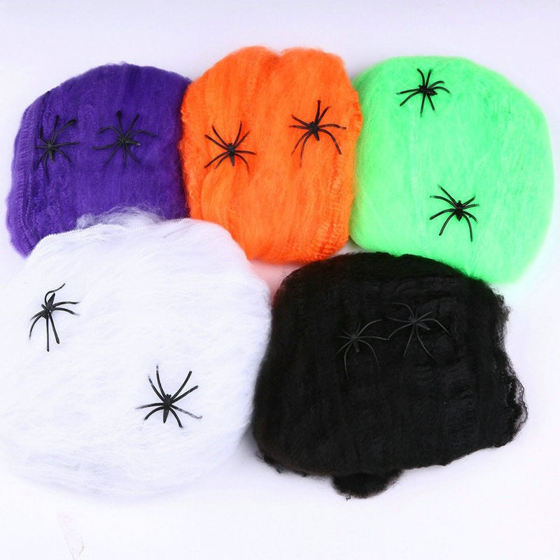 Halloween Spider Webs Decorations with Fake Spiders, Super Stretchy Cobwebs for Halloween decor Indoor and Outdoor - SJB-DIAMOND ELITES