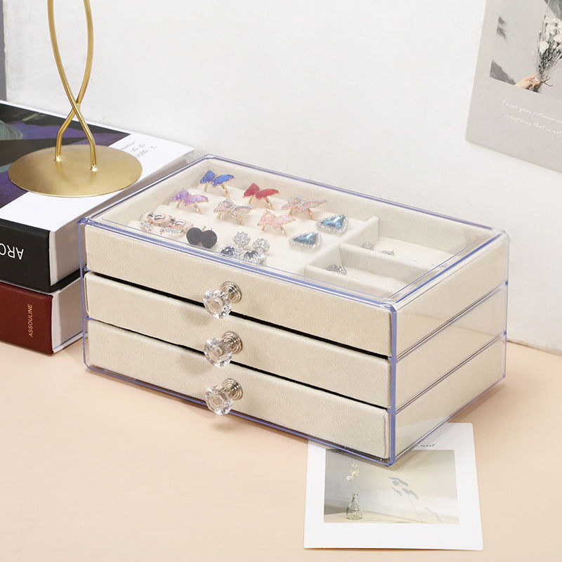 Multi-layer anti-oxidation jewelry box, earrings necklace bracelet jewelry storage box large capacity - SJB-DIAMOND ELITES