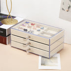 Multi-layer anti-oxidation jewelry box, earrings necklace bracelet jewelry storage box large capacity - SJB-DIAMOND ELITES