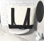 Canvas shoulder bag, large capacity letter print tote bag, women's fashion lightweight portable gift bag - SJB-DIAMOND ELITES