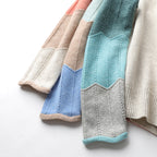Contrast Color Woolen Sweater Women V-neck Pullover Patchwork Color Thermal Knitting Sweater Women Pi-Mart