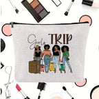 Linen printed cosmetic bag, cosmetic lipstick storage bag, small simple zipper evening clutch bag, - SJB-DIAMOND ELITES