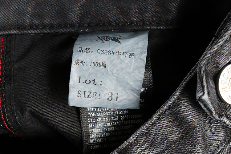 Fashion American Washed Black Gray Jeans Men Lootquake LLC