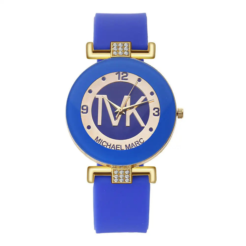 Fashion Women's Diamond Silicone Strap Quartz Watch - SJB-DIAMOND ELITES
