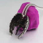 Titanium Steel Vintage Wings Two-piece Pendant Necklace