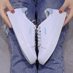 White Women's Sneakers - Flat Bottom Casual Shoes - SJB-DIAMOND ELITES