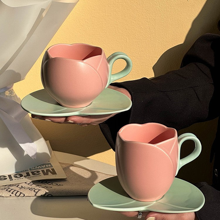 Creative Ceramic Coffee Set Suit Breakfast Milk Cup And Saucer Pi-Mart