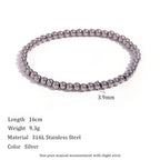 Niche Vintage Stainless Steel Plated 18K Elastic Bead Bracelet Pi-Mart