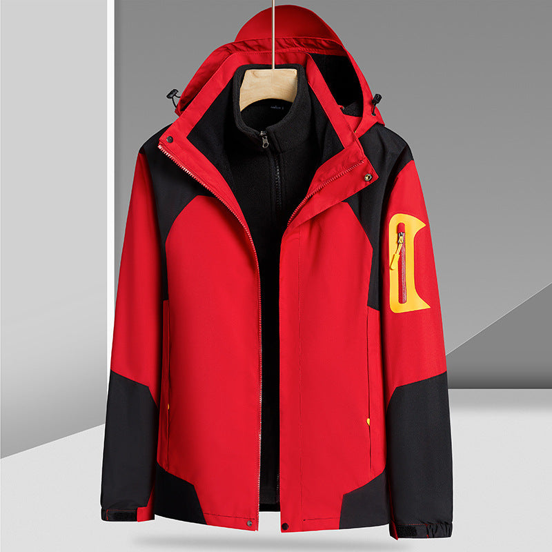 Three-in-one Removable Liner With Velvet Thickening Windproof Waterproof Jacket Pi-Mart