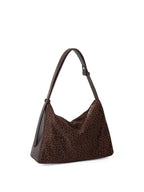 Leopard print autumn and winter small hobo bag, fashionable large capacity shoulder bag women, retro design commuter underarm handbag