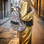 Skull rose pattern print backpack, waterproof nylon backpack purse lightweight - SJB-DIAMOND ELITES