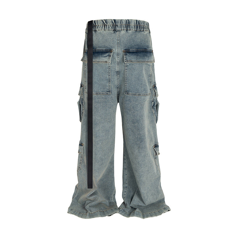 High Street RO Style Multi-pocket Workwear Mop Jeans Lootquake LLC