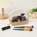 Travel makeup bag,Makeup bag organizers,Makeup bags small, woven cosmetics storage bag, portable waterproof cosmetic bag, small straw travel storage bag - SJB-DIAMOND ELITES