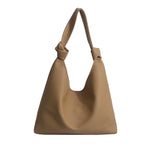 Soft leather hobo tote big bag, autumn and winter fashion simple retro hobo bag, brown large-capacity commuter shoulder bag - SJB-DIAMOND ELITES