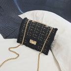 Small chain bag lock closure 2025 autumn and winter with synthetic fur decoration X9178 - SJB-DIAMOND ELITES