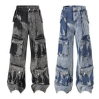 Washed Multi-pocket Design Straight Men's Jeans Lootquake LLC