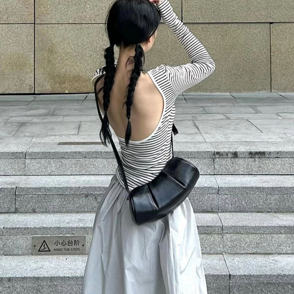 Elegant Folded Cylinder Bag - Stylish Small Pillow Bag & Casual Crossbody Bag for Women | Fashion Retro Design hobo