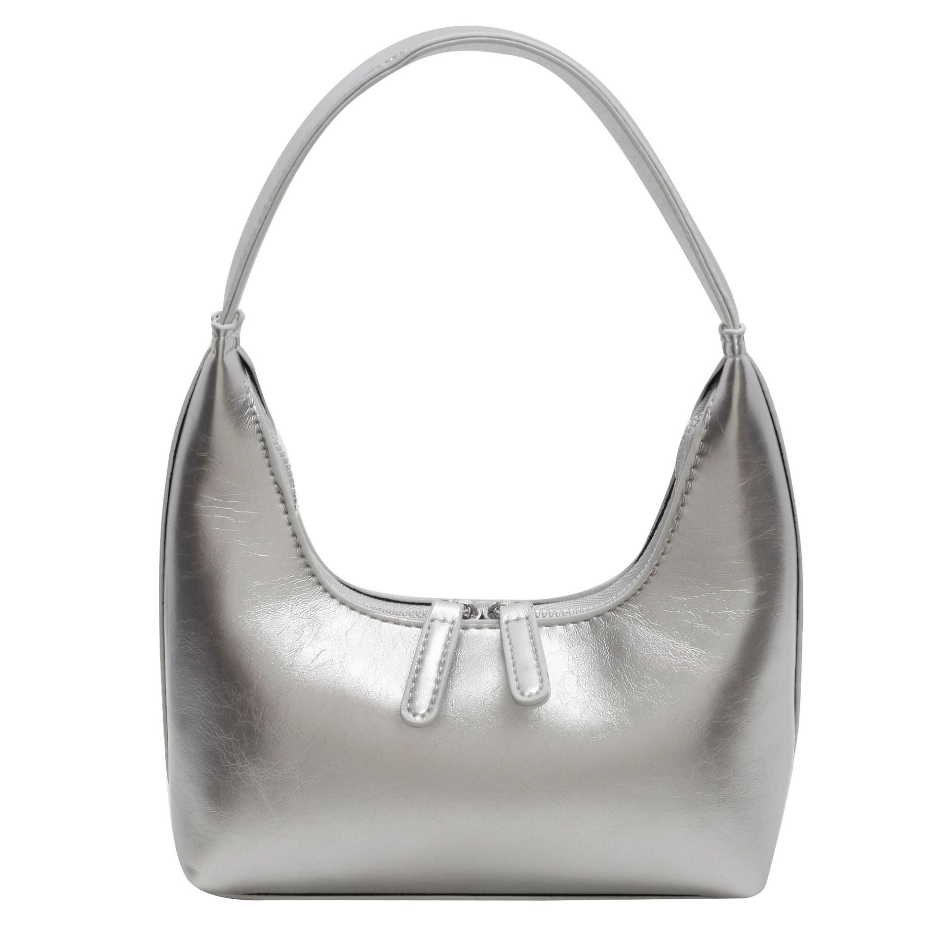 Silver mini hobo shoulder bag, small shoulder purse, women's summer shoulder bag, small hobo handbag - SJB-DIAMOND ELITES