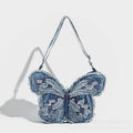 Design washed denim bag, butterfly shaped bag, punk denim bag, shoulder bag, backpack purse for women - SJB-DIAMOND ELITES
