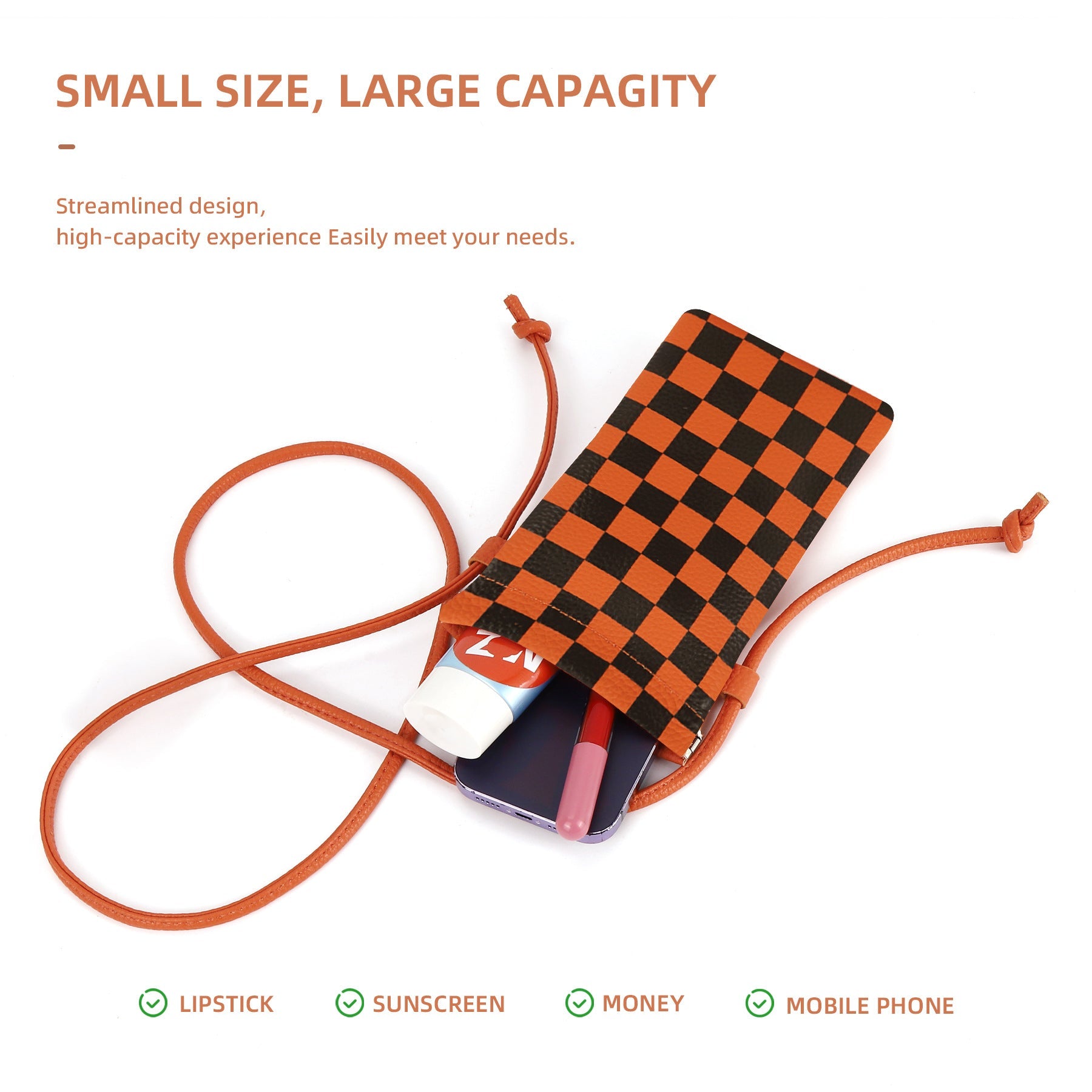 Leather mobile phone bag, mini bag, small satchel for mobile phone, phone purse crossbody - SJB-DIAMOND ELITES