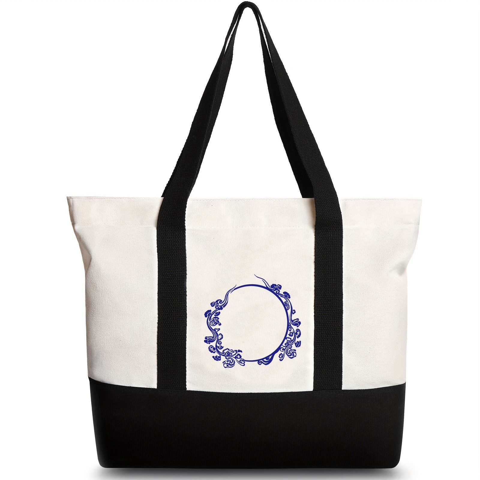 Canvas shoulder bag, large capacity letter print tote bag, women's fashion lightweight portable gift bag - SJB-DIAMOND ELITES