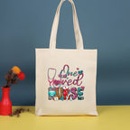 Canvas printed shoulder bag, fashionable and lightweight shopping bag, large-capacity cotton bag 2pcs hobo. - SJB-DIAMOND ELITES