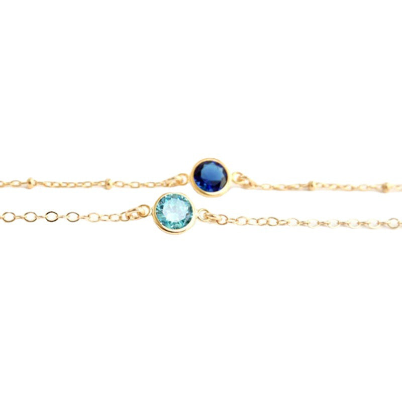 Gold-plated Diamond Beaded Bracelet - Elegant Crystal Bead Bracelet - SJB-DIAMOND ELITES