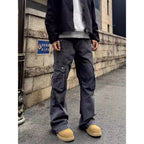 Retro Street Large Workwear With Pocket Casual Pants Lootquake LLC