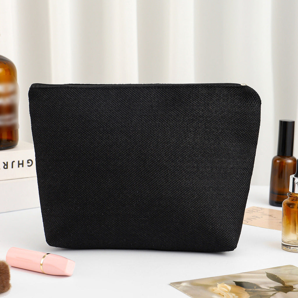 Linen printed cosmetic bag, cosmetic lipstick storage bag, small simple zipper evening clutch bag, - SJB-DIAMOND ELITES