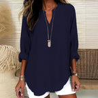 Women's V-neck Drop-shoulder Long-sleeve T-shirt Lootquake LLC