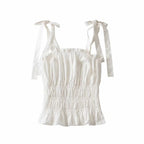 Fashion Elastic Wrinkle Short Sling Women's Sexy Camisole - SJB-DIAMOND ELITES