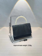 Women's Handheld Bag, Unique French Pleated Evening Dress Bag, Crossbody Handheld Banquet Bag - SJB-DIAMOND ELITES