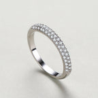 S925 Sterling Silver Diamond-encrusted Stackable Ring Pi-Mart