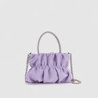 Mini rhinestone hand-held pleated bag, fashion party tote crossbody cloud chain woman - SJB-DIAMOND ELITES