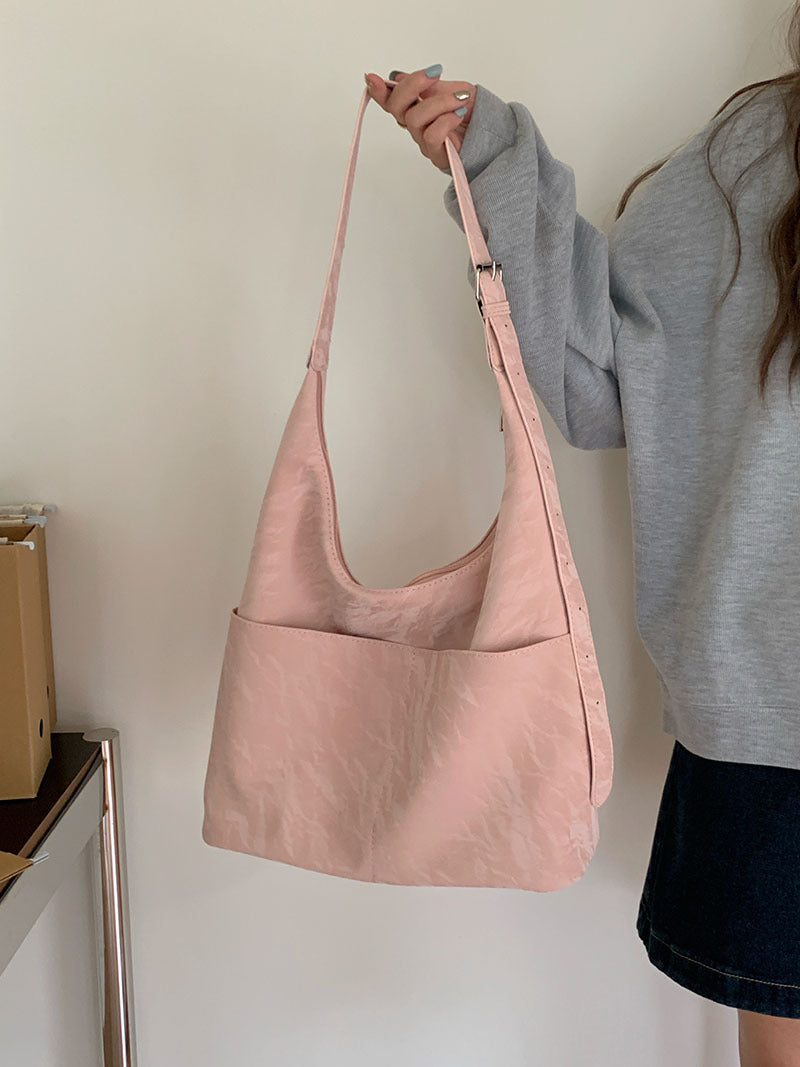 Soft large capacity hobo bag, women's summer work shoulder bag, underarm bag, casual commuter tote bag - SJB-DIAMOND ELITES
