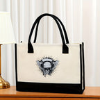 Canvas tote bag, large capacity printed tote bag women's, fashionable waterproof portable shopping bag - SJB-DIAMOND ELITES