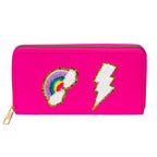 Women's alphabet embroidered wallet, long coin purse, nylon zipper ticket holder, multi-function card bag - SJB-DIAMOND ELITES