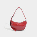 Retro red women's bag, pleated oval casual bag, shoulder bag, underarm bag, hobo bag for women - SJB-DIAMOND ELITES