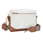 Quilted embroidered grid color matching small women crossbody bag, simple small square bag, shoulder messenger bag - SJB-DIAMOND ELITES
