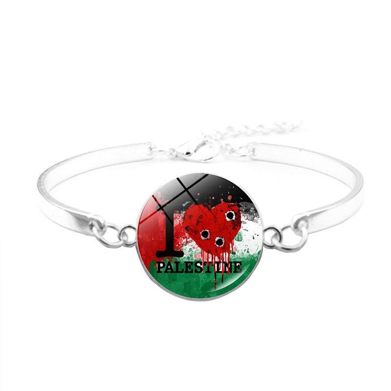 Free Palestine Bracelet | Palestinian Flag Keffiyeh Bracelet (MAC081) - SJB-DIAMOND ELITES