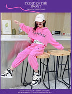 Autumn Baby Girl 3 Pieces Clothes Set Children Long Sleeve Letter Pullover + Sleeveless Top + Sport Pant Suit Girls Tracksuit