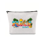 Linen printed cosmetic bag, cosmetic lipstick storage bag, small simple zipper evening clutch bag, - SJB-DIAMOND ELITES